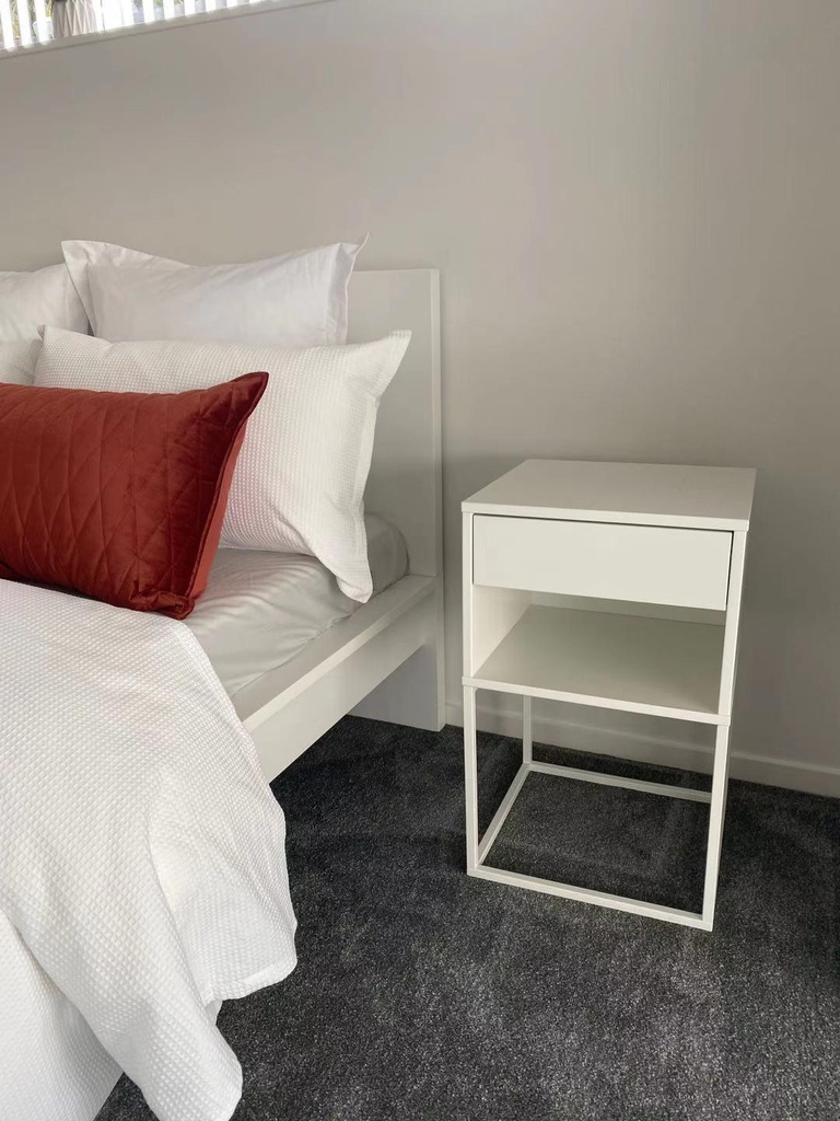 IKEA Vikhammer Bedside Table White 40X39 cm Idiya